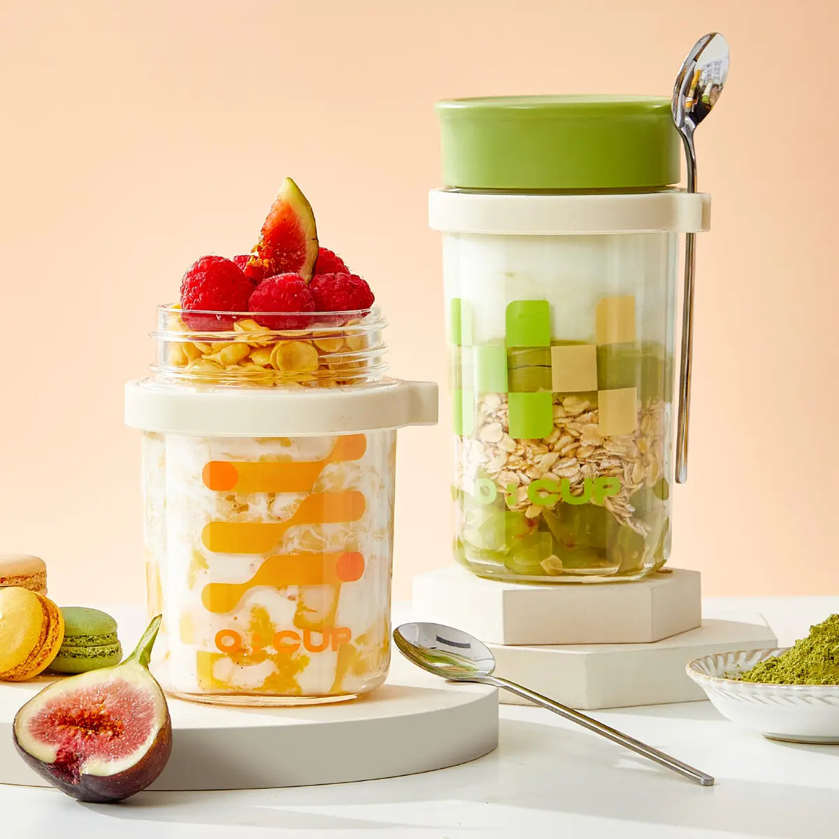 4 Pack Overnight Oats Containers With Lids And Spoons