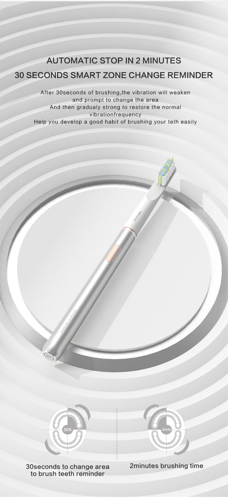 X1 Rechargeable Rotating Electric Toothbrush, Dental Hygiene Sonic Toothbrush With Travel Case