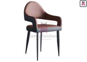 China W45cm Upholstered Metal Restaurant Chair Eco Leather Nordic Unfolded wholesale