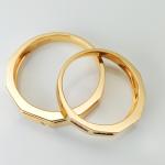 Hollow Carved Diamond AU750 9.8g Couple Rings Gold 18k