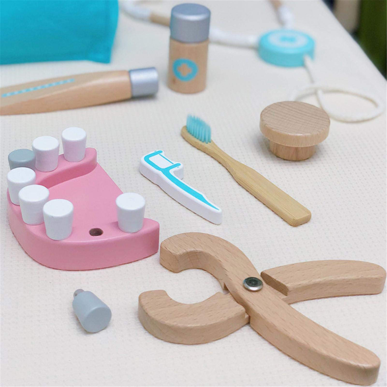 Excellently Designed Role Game Set with Solid Wooden Pieces and Canvas Medicine Bag