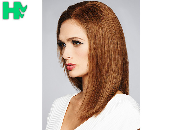 Popular Brown Color Synthetic Front Lace Wigs High Temperature Fiber Straight Hair Wig