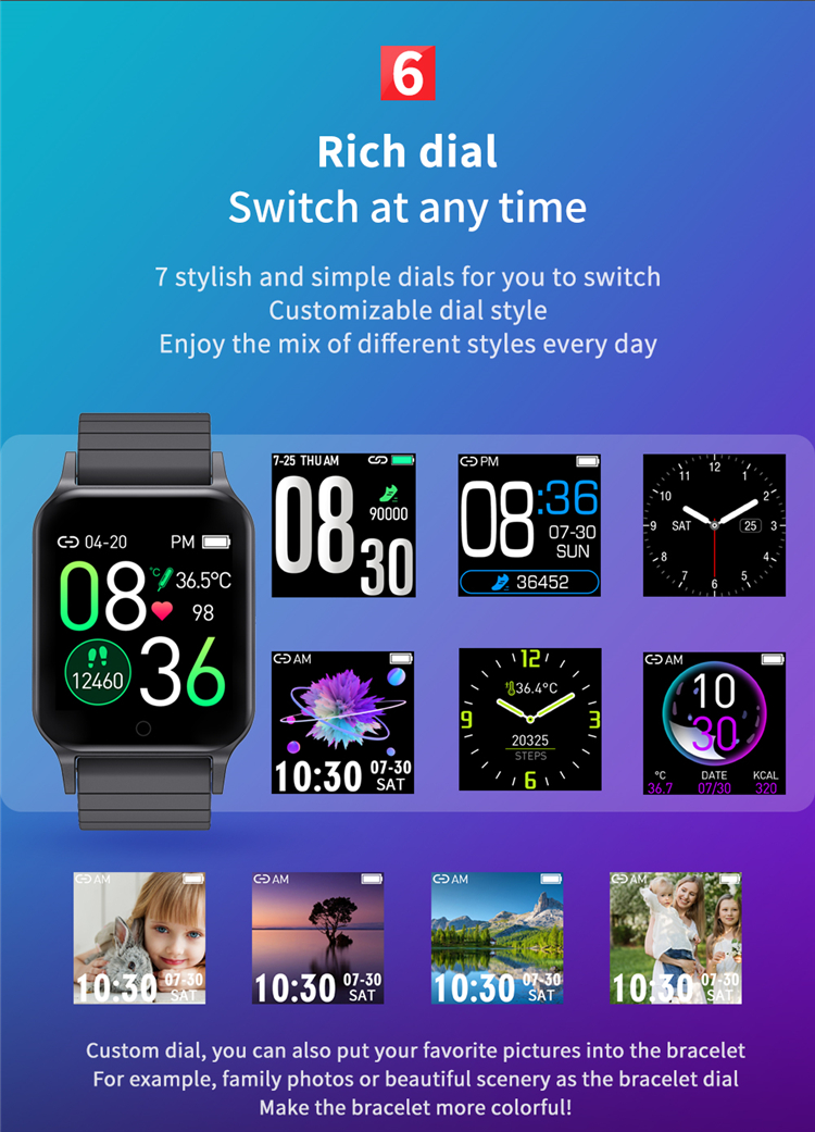 T96 Smartwatch Body Temperature Kids Waterproof Measuring Gts T96 Bracelet Fitness Health Tracker ECG