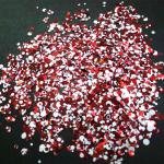 Unleash Your Imagination with Glitter Red and White Dots Mixes Nail Art Style
