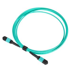 China Multimode 50/125 OM3 MPO Fiber Patch Cord Female Connectors 12 cores wholesale