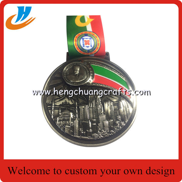 Old challenge medals/Antique metal medals customized,award ribbon medals wholesale