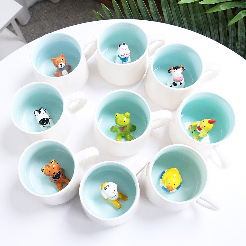 Creative Animal Head Single Layer 3D Ceramic Mugs