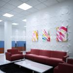 Meeting Room Decoration Painting Surface 3D Wall Panel with Acoustic Sound