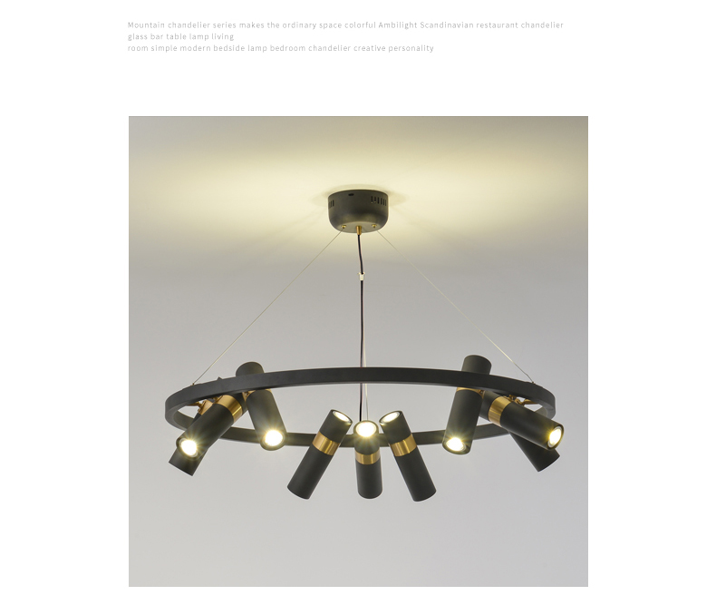 Retro Loft Circle Light Fixture Vintage Iron Spot Chandelier(WH-MI-463)
