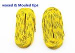 Non Slip Durable Waxed Ice Hockey Laces , Custom Yellow Hockey Skate Laces