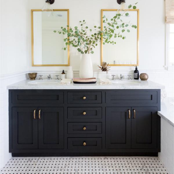 Australian Waterproof Makeup Standard Wash Basin Price Vanities Set Modern Plywood Black Shaker Solid Wood Bathroom