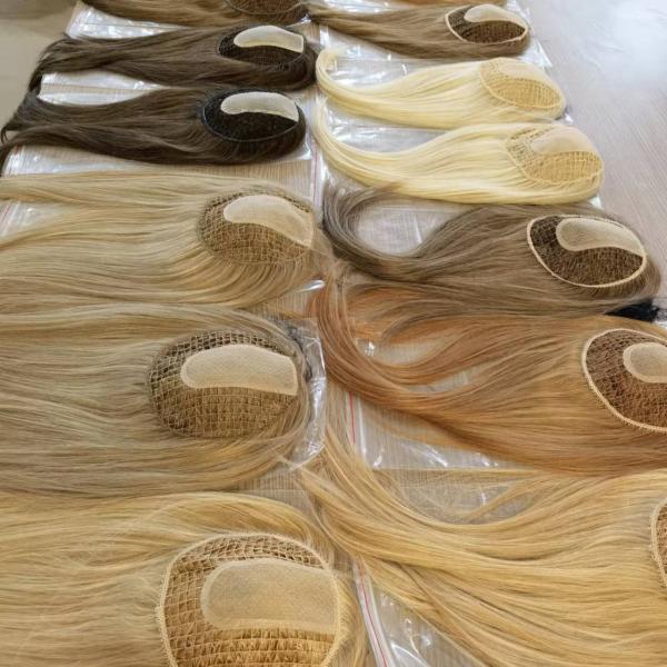 Natural Black Medical Silicone Wigs 16in Silicone Cap Human Hair Wigs