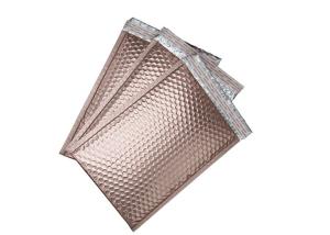 China Protective Packaging Metallic Bubble Mailers Rose Gold Gravure Printing wholesale