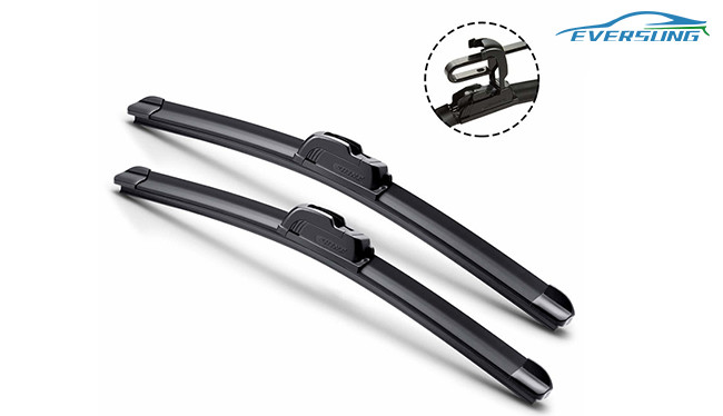 Black Boneless Wiper For Universal Car Windscreen Wiper Blades With Soft Rubber Materials