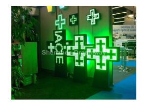 China 20mm Pixel Pitch LED Pharmacy Cross Display Single Color with Epistar , 2500dots / sq.m wholesale