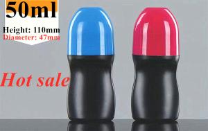 China Black Plastic Roll On Bottle 50ml Rolling Perfume Bottle Plastic wholesale