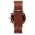 Long genuine leather strap stainless steel case back watch brand