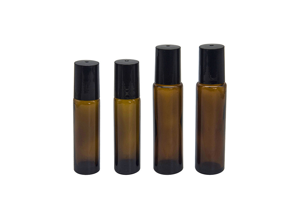 Empty Mini Amber 5ml Essential Oil Roller Bottles