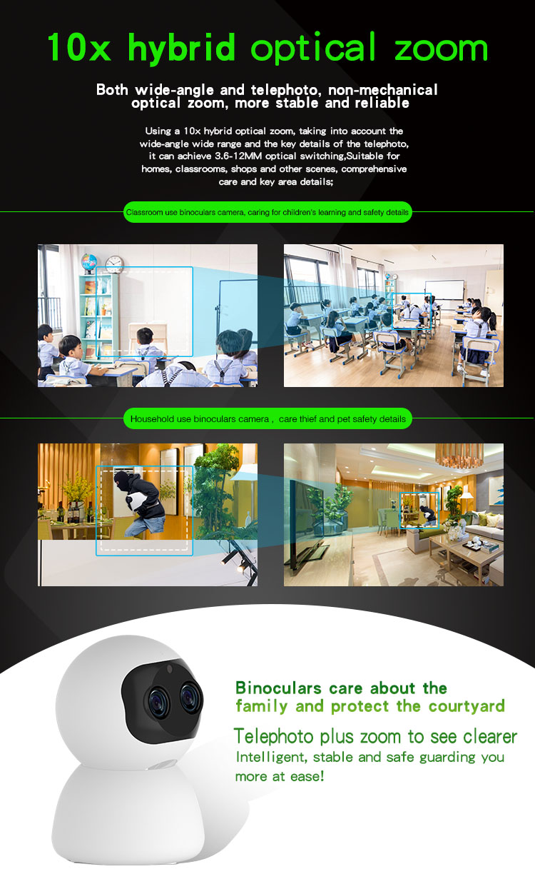 Glomarket 2K Ultra-clear Motion Detection Smart Indoor Pan/Tilt Home Wifi Smart Home Camera Security Wireless Camera