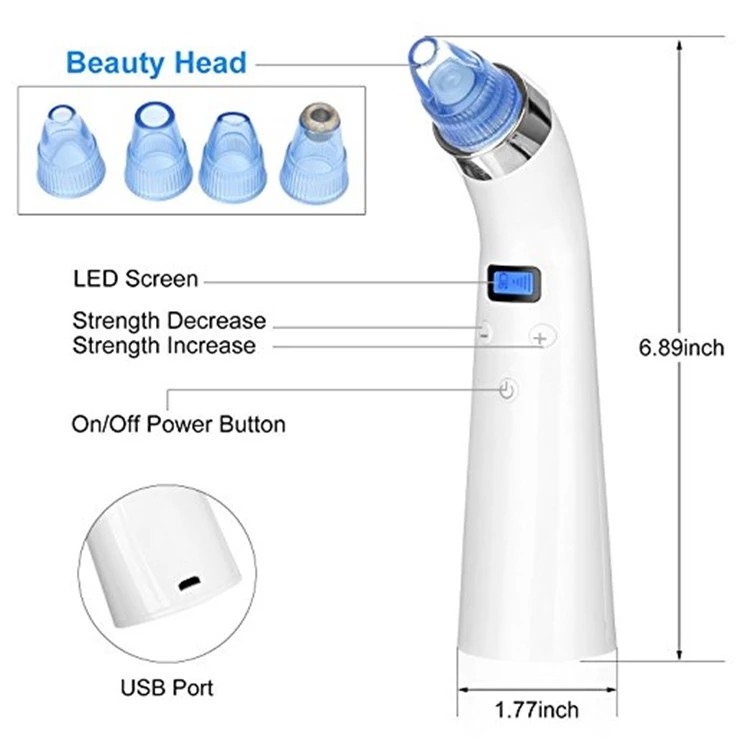 4 Heads Suction Deep Skin Beauty Tool Customized Pore Cleaner Suction Tool