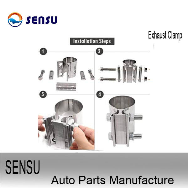 Universal Car 5 Inch Stainless Steel Exhaust Clamps ID 127.8mm wear resistance