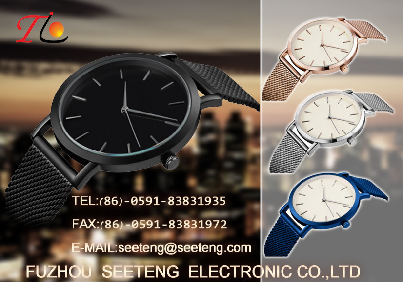 Brand high quality Men's analog watch with stainless steel case and alloy strap