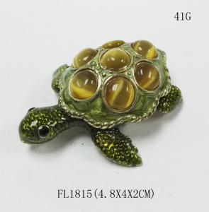 China Metal Turtle jewelry box with diamond Decoration new mini turtle jewelry box wholesale