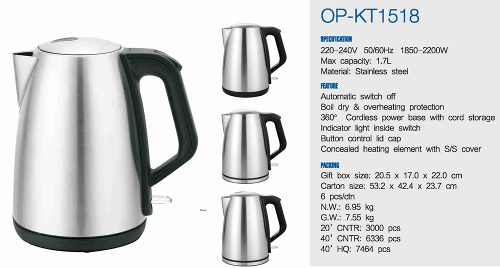 Electric Stainless Steel Kettle Portable Cordless Electric Kettle NO Private Mold