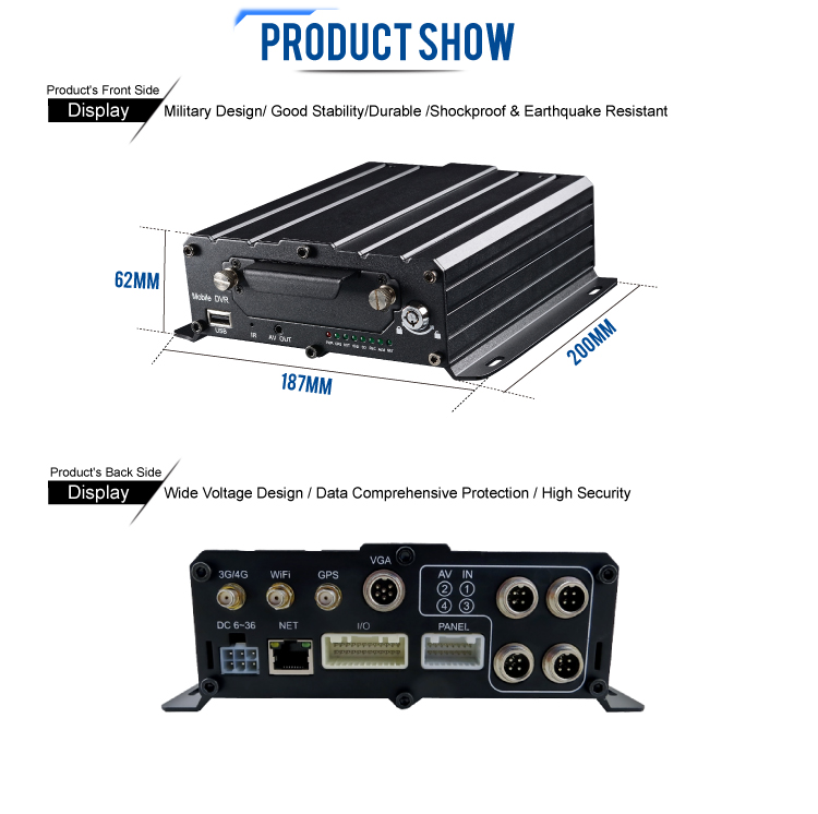 8 Channel 1080P AHD HD Hard Disk Storage Vehicle 3G Special Function Mobile DVR Camera