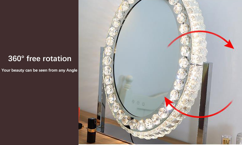 Heart Crystal Vanity Mirror Led Magnifying Mirror ODM