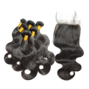 China Non Processed Virgin Human Hair Bundles Brazilian Body Wave No Synthetic wholesale