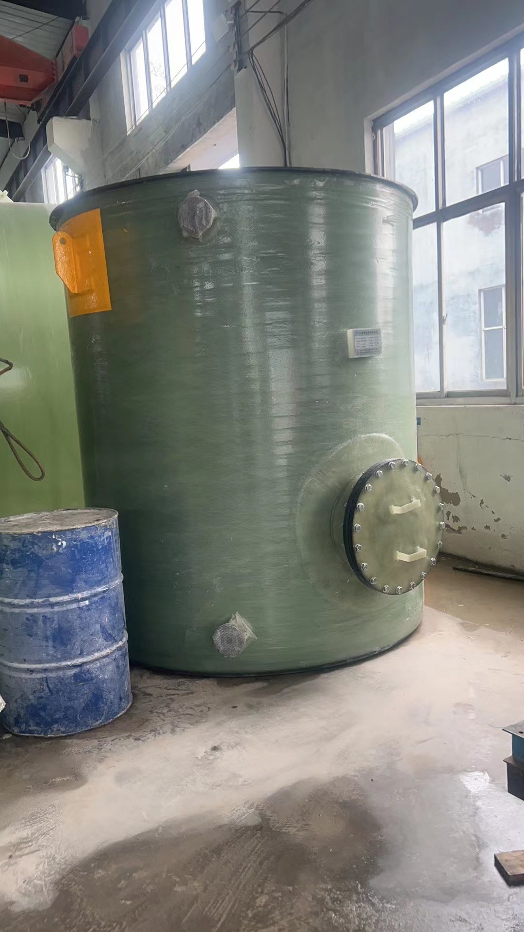 Cross Wound Frp Poly Chemical Storage Tanks White Blue 3990mm
