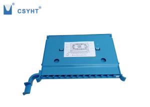 China 12 Port Fiber Optic Tray 358.3x264.4x25mm With Aluminum Blue Cover wholesale