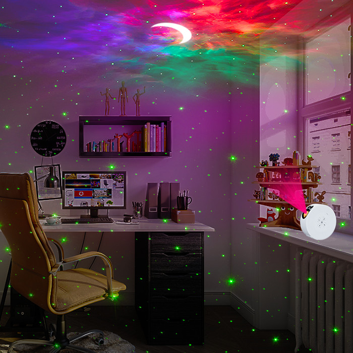 Birthday Party Moon Star Projector Night Light ABS PC Material
