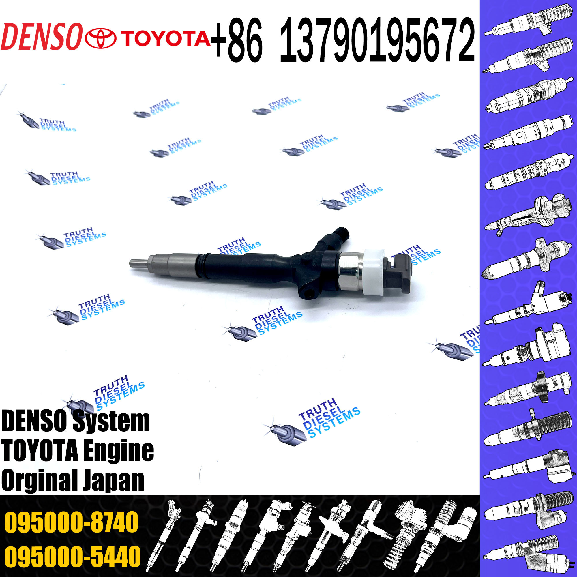 DENSO Diesel Common Rail Fuel Injector nozzle 23670-09360 23670-09061 2367009060 095000-8740 for Toyota HIACE Hilux 2KD-
