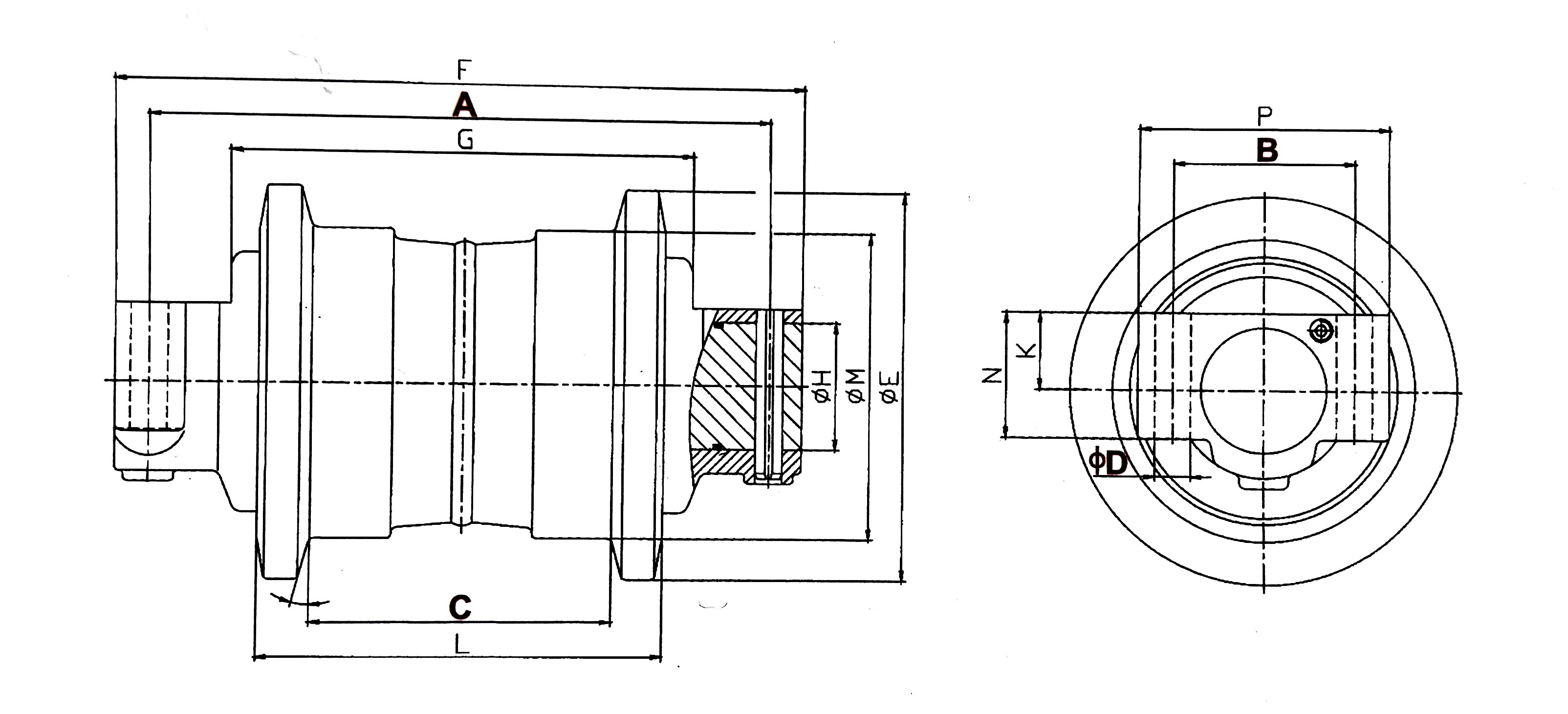 ZX210 ZAX330 Excavator Track Roller For Chassis Components Part No9184516