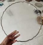 Transparent Gold Beaded Rim Charger Plate Round Flat Glass