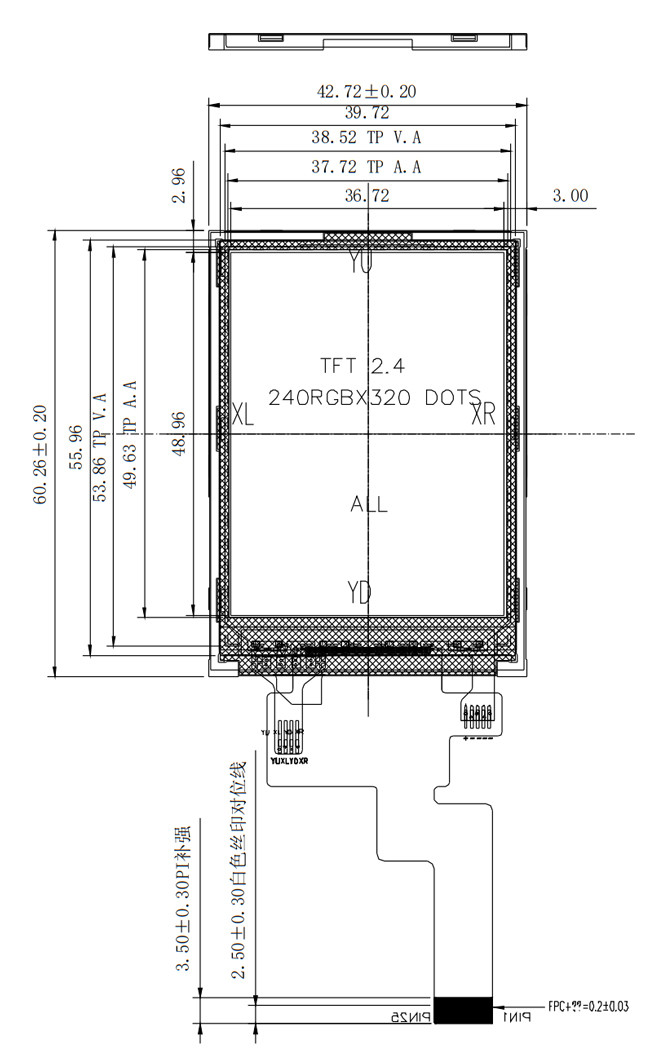 2.4-Inch High Brightness 800nits IPS TFT Display 240x320 Dot Matrix Module
