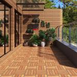 Outdoor Non Slip Wood Grain Porcelain Rustic Tiles For Patio Garden Yard Terrace