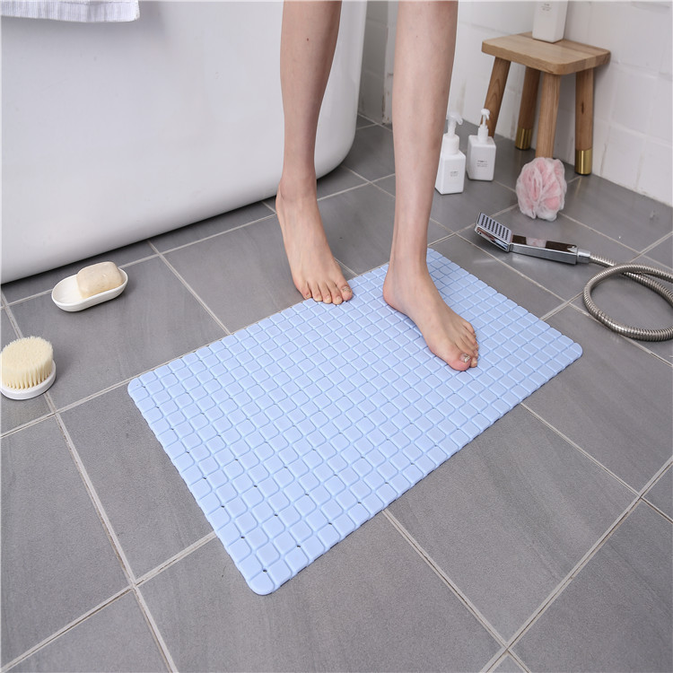 Bath Tub Shower PVC Mats Sky Blue Durable Bath Rug With Strong Suction Cups