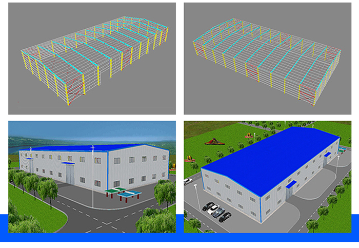 Prefab Warehouse Steel Structure Workshop Building Easy Assembly / Disassembly