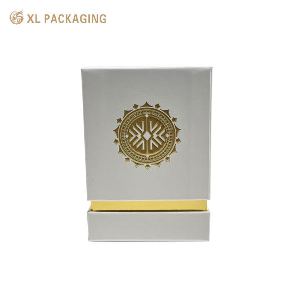 Luxury Perfume Paper Box Gift Box White Hot Stamping Custom Logo Lid And Base