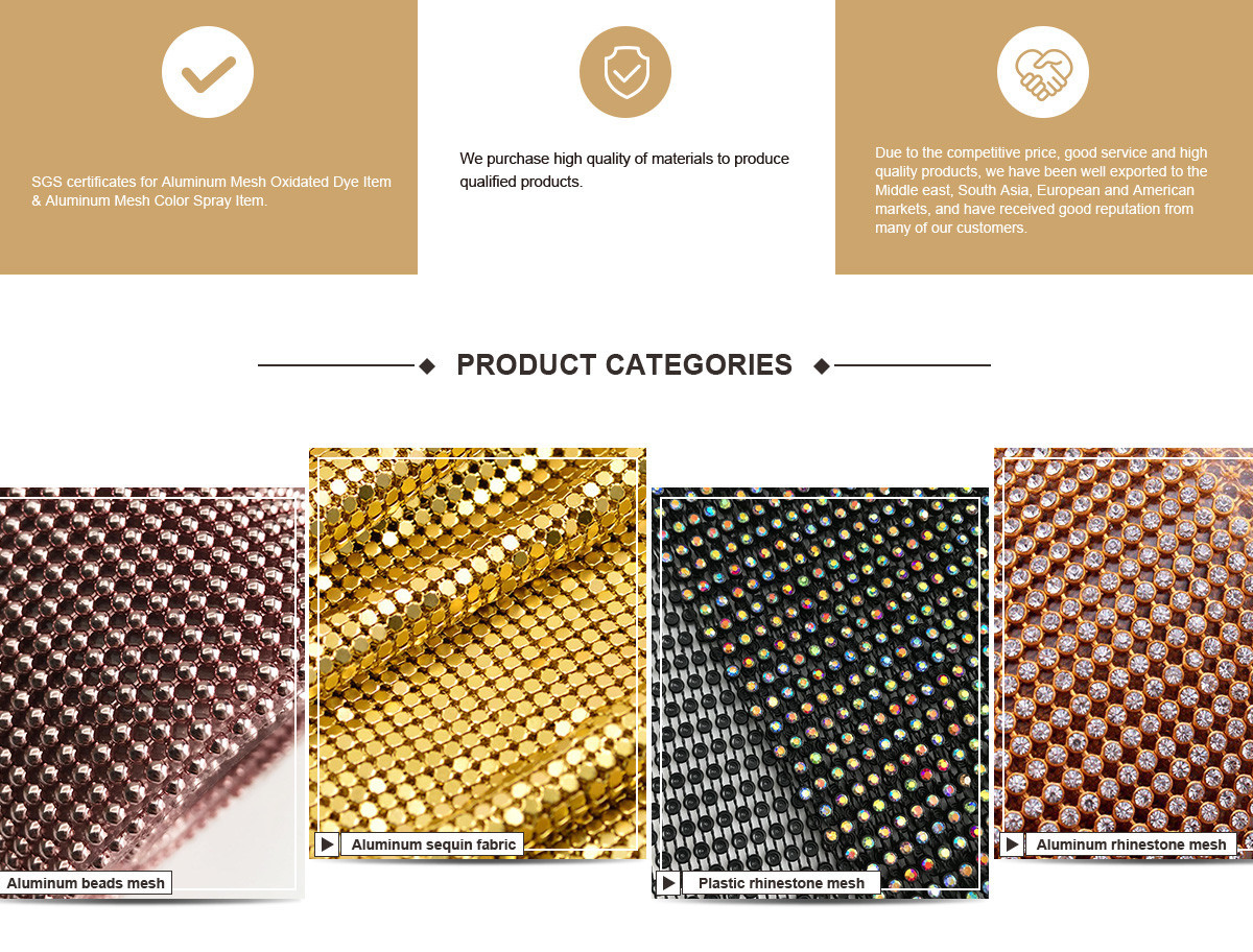Shiny Blue Aluminum Oem Metal Sequin Mesh Chain Mail Fabric Metallic Sequin Tablecloth