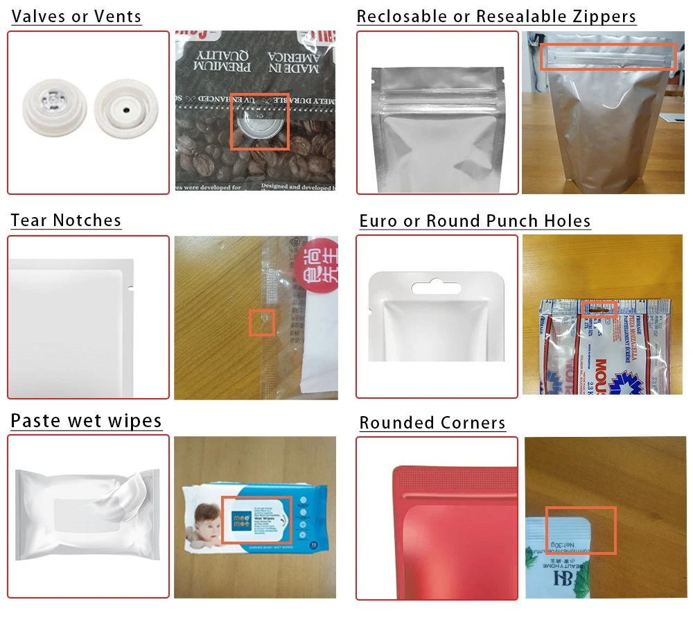 Food Premade Pouch Packing Machine Food Granules Doypack Zipper Bag Nozzle