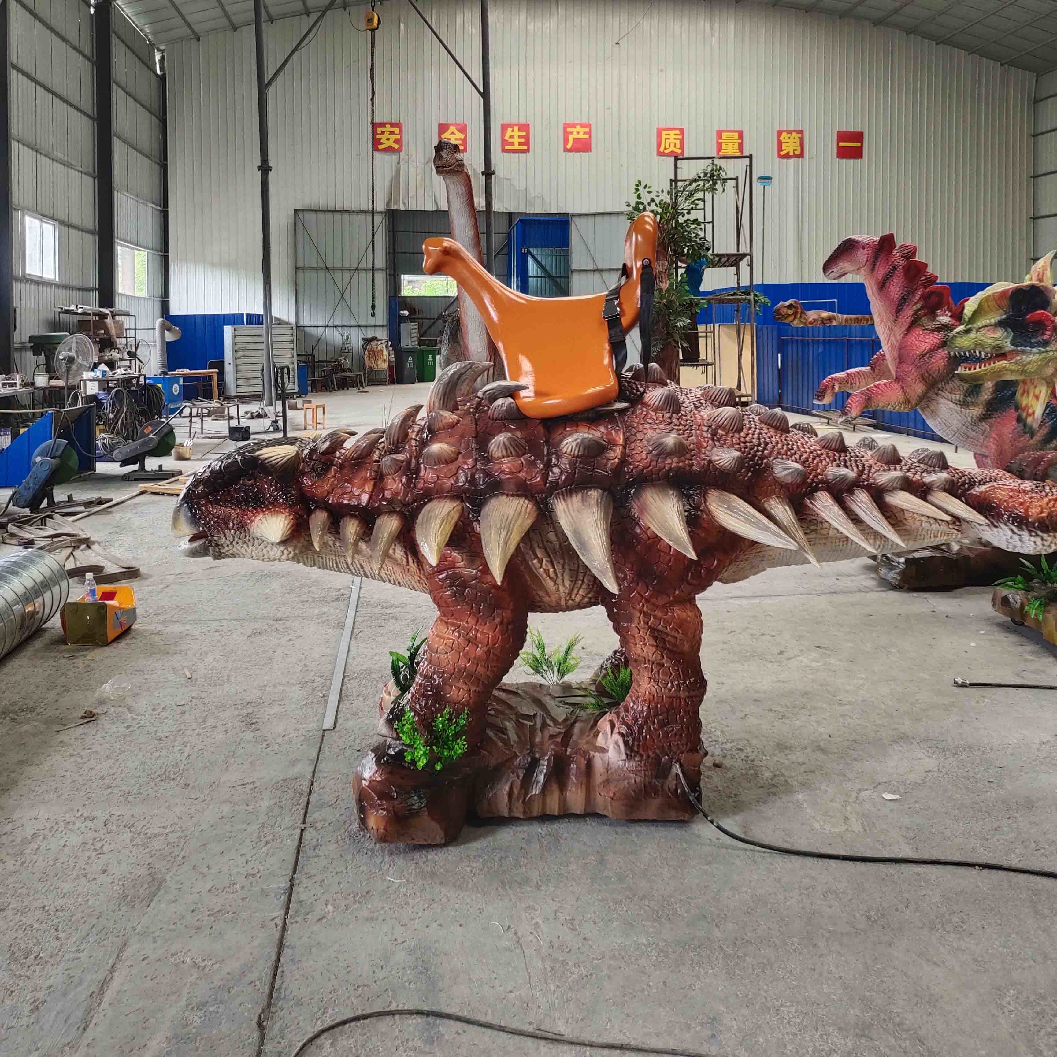 Electric Ride On Animated Rideable Dinosaur Animatronic Ankylosaurus Scooter Model