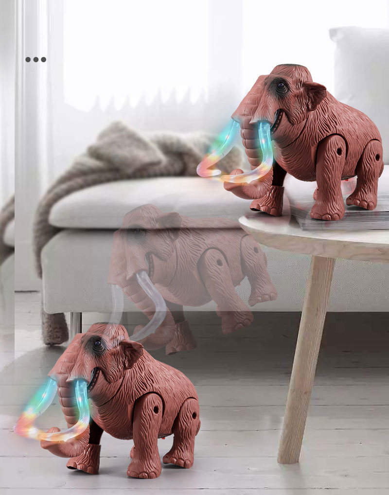 Finished Goods Children's Electric Toy Simulation Mammoth with Lights and Sounds
