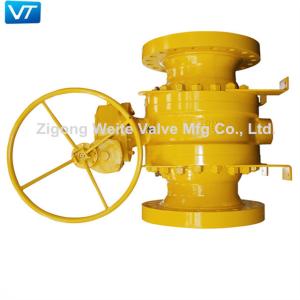 China Casting Steel Trunnion Ball Valve ASME B 16.10 Worm Gear Operated wholesale