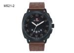 BARIHO Men's Quartz Watch Black And White Dial Leather Band Wrist Watch M521