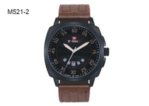 China BARIHO Men's Quartz Watch Black And White Dial Leather Band Wrist Watch M521 wholesale