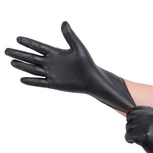 China Diamond Dotted Black Nitrile Gloves wholesale